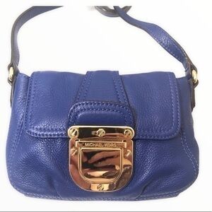 Michael kors blue leather crossbody bag